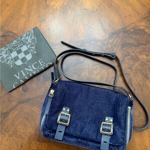 Vince Camuto Midnight Blue Velvet Crossbody Bag